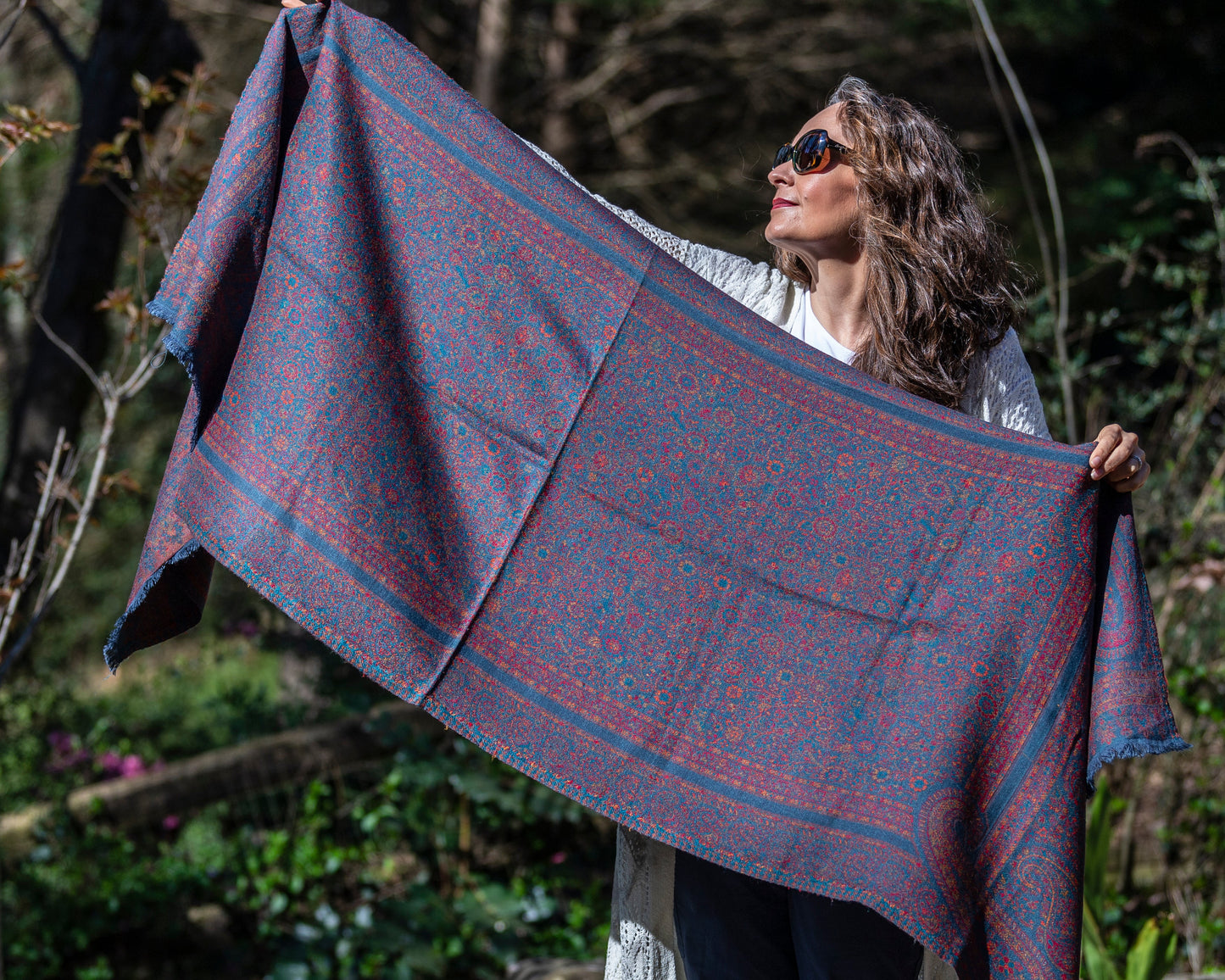 Dusty Blue Kani Shawl