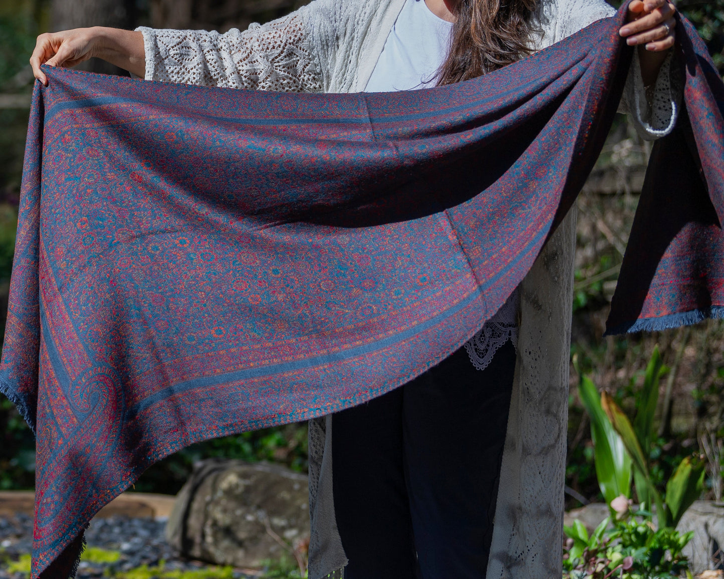 Dusty Blue Kani Shawl