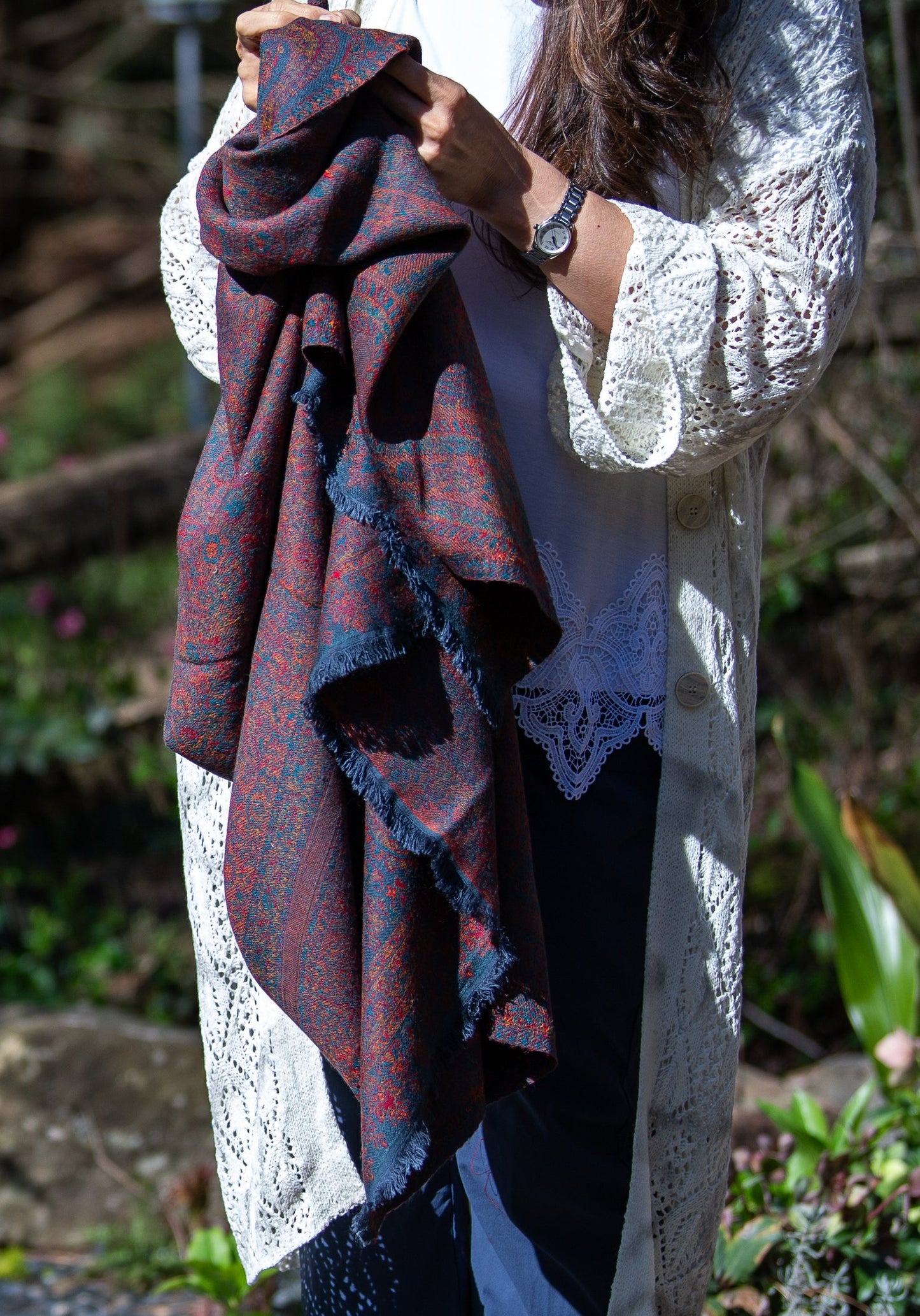 Dusty Blue Kani Shawl