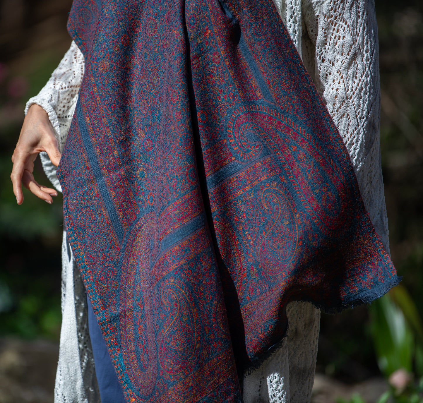 Dusty Blue Kani Shawl