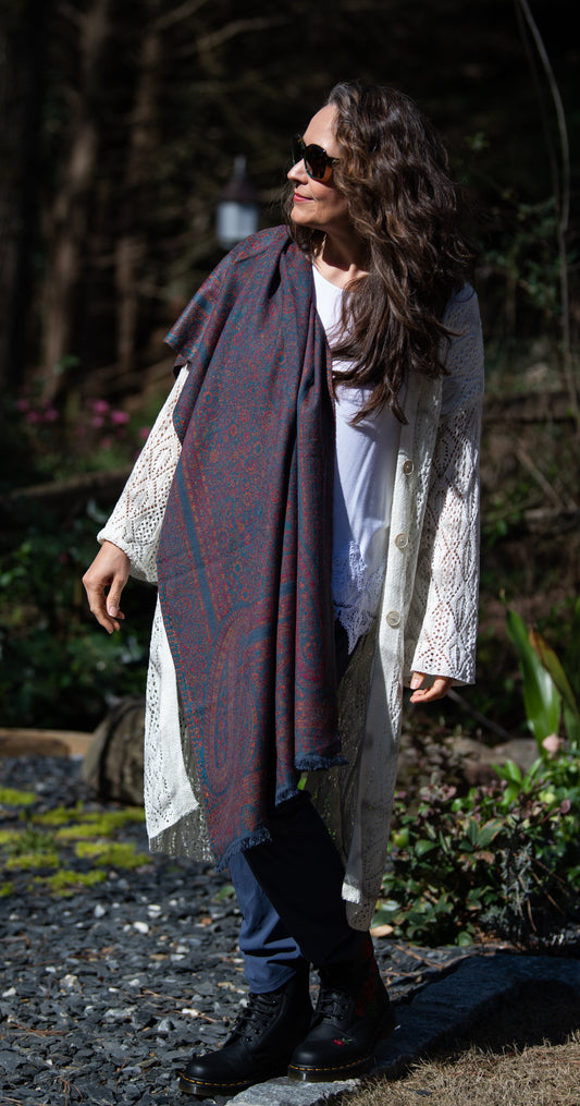 Dusty Blue Kani Shawl