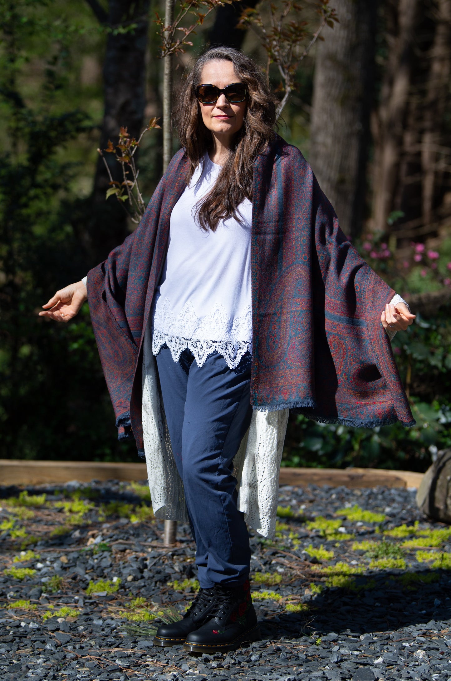 Dusty Blue Kani Shawl