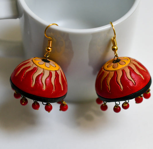 Celestial Inferno - Handmade Terracotta Earrings
