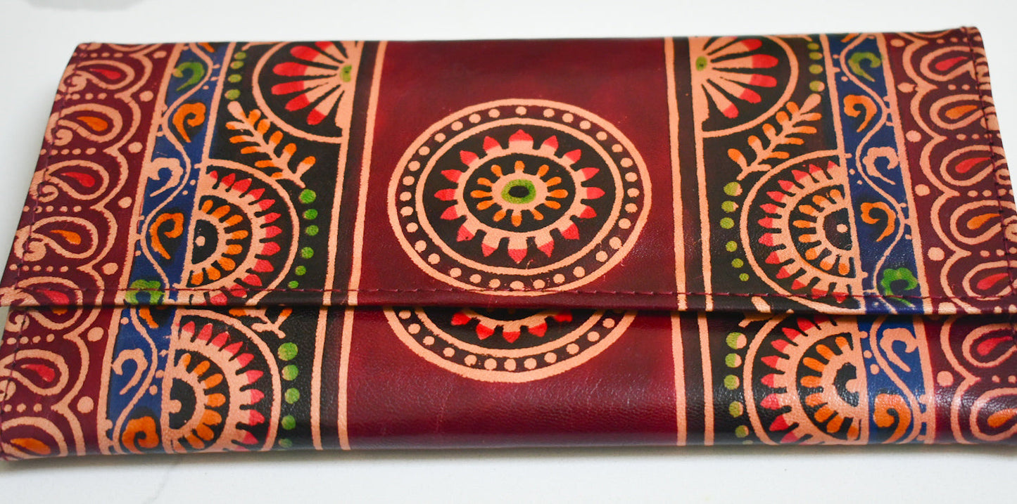 Shantiniketan Leather Clutch - Large
