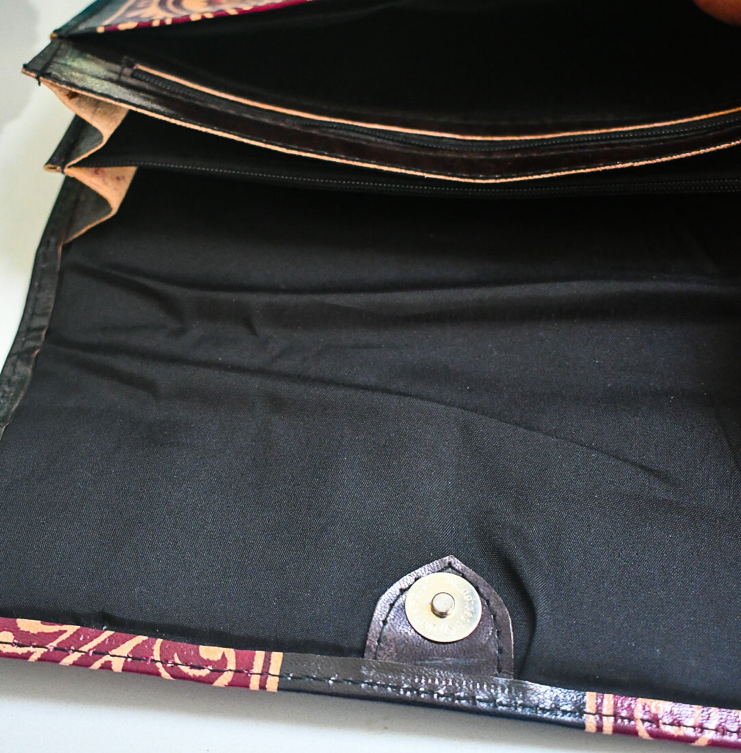Shantiniketan Leather Clutch - Large