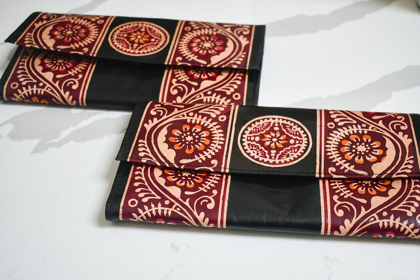Shantiniketan Leather Clutch - Large